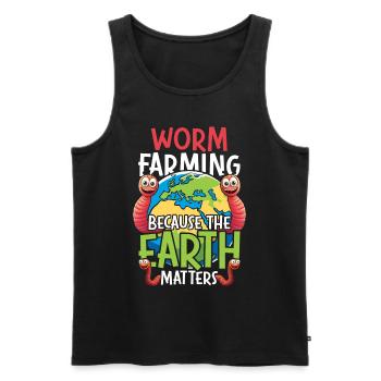 Wurmzucht Wurmzüchter Vermikultur - Männer Premium Bio Tank Top - Schwarz - Vorne - AI Model Male 178 light (178cm)