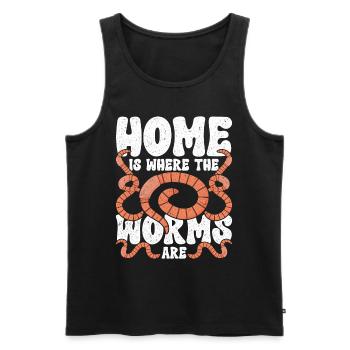 Wurmzucht Wurmzüchter Vermikultur - Männer Premium Bio Tank Top - Schwarz - Vorne - AI Model Male 178 light (178cm)