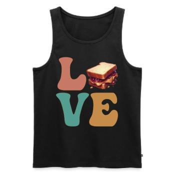 Erdnussbutter und Gelee PB & J - Männer Premium Bio Tank Top - Schwarz - Vorne - AI Model Male 178 light (178cm)
