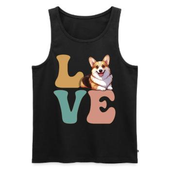 Pembroke Welsh Corgi Dog Lover - Men's Premium Organic Tank Top - black - Front - AI Model Male 178 light (178cm)