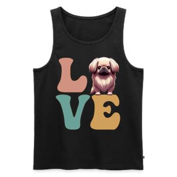 Pekinese Hundeliebhaber - Männer Premium Bio Tank Top - Schwarz - Vorne - AI Model Male 178 light (178cm)