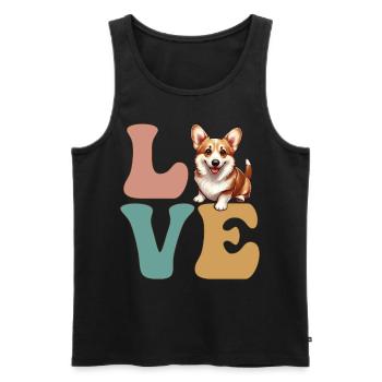 Pembroke Corgi Dog Lover - Men's Premium Organic Tank Top - black - Front - AI Model Male 178 light (178cm)