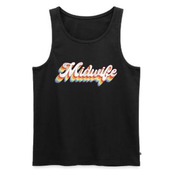 Nurse Midwife Birth Worker Retro - Männer Premium Bio Tank Top - Schwarz - Vorne - Michal (187cm)