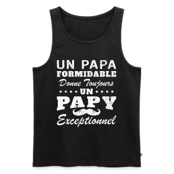 Toller Papa gibt Opa immer Außergewöhnliches - Männer Premium Bio Tank Top - Schwarz - Vorne - Michal (187cm)
