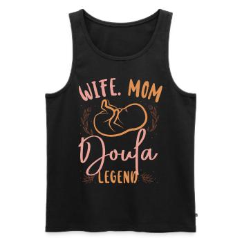 Doula accoucheuse maman femme. Maman. - Débardeur bio Premium Homme - noir - Devant - Michal (187cm)