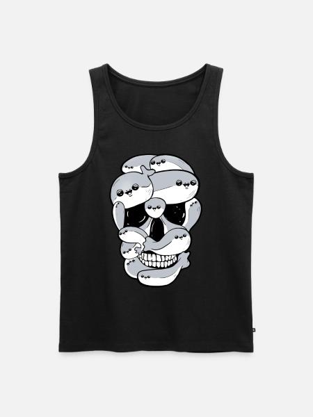 Sacabambaspis Fish Meme Skull - Men's Premium Organic Tank Top - black