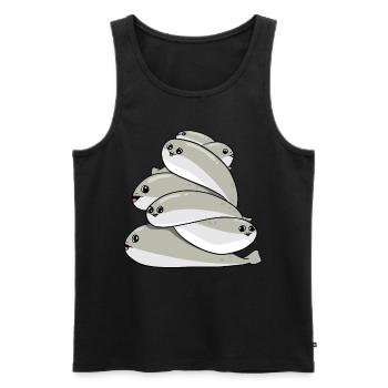 Sacabambaspis Heap Fish Meme - Men's Premium Organic Tank Top - black - Front - AI Model Male 178 light (178cm)