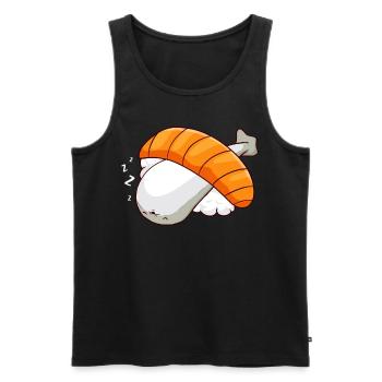 Sacabambaspis Fish Meme Japanese Sleeping Sush - Men's Premium Organic Tank Top - black - Front - Michal (187cm)