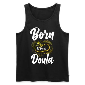 Doula Birth Worker Born To Be A - Men's Premium Organic Tank Top - black - Front - AI Model Male 178 light (178cm)