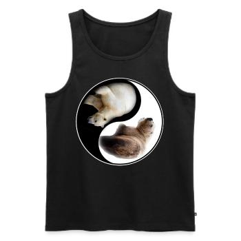 Yin Yang Bear - Men's Premium Organic Tank Top - black - Front - Michal (187cm)
