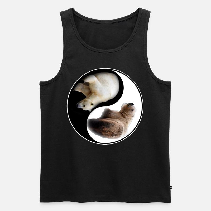 Yin Yang Bär - Männer Premium Bio Tank Top - Schwarz