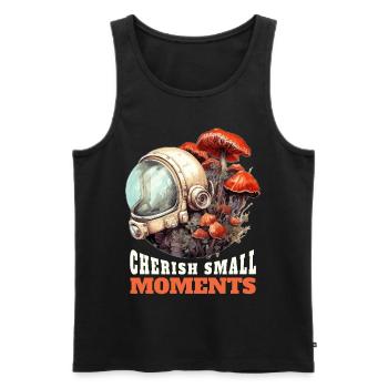 Cherish Small Moments Fungi Mushroom Astronaut Hel - Männer Premium Bio Tank Top - Schwarz - Vorne - AI Model Male 178 light (178cm)