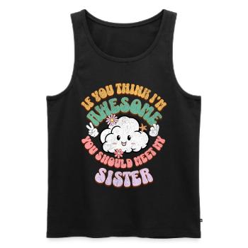 Sibling Sister - Men's Premium Organic Tank Top - black - Front - AI Model Male 178 light (178cm)