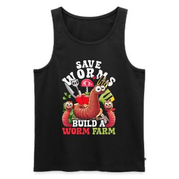 Wurmzucht Wurmzüchter Vermikultur - Männer Premium Bio Tank Top - Schwarz - Vorne - AI Model Male 178 light (178cm)