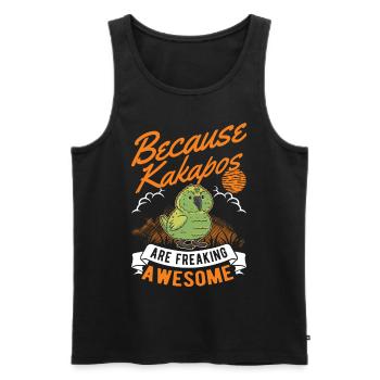 Kakapo Bird Night Parrot - Men's Premium Organic Tank Top - black - Front - Michal (187cm)