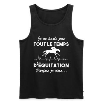 Je ne parle pas toujours d équitation - Débardeur bio Premium Homme - noir - Devant - Michal (187cm)
