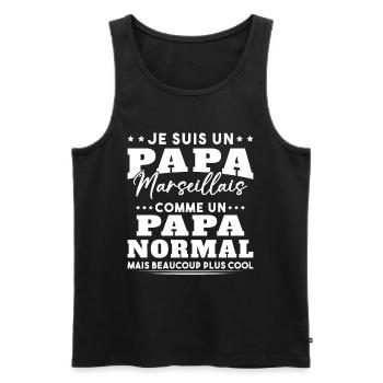 Je suis un Papa Marseillais - Débardeur bio Premium Homme - noir - Devant - AI Model Male 178 light (178cm)