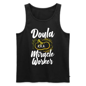 Doula accoucheuse Doula A.K.A. - Débardeur bio Premium Homme - noir - Devant - Michal (187cm)