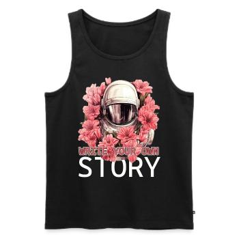 Floral Astronaut Space Lover Self Love Positivity - Männer Premium Bio Tank Top - Schwarz - Vorne - AI Model Male 178 light (178cm)