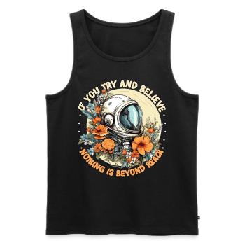 Floral Astronaut Spaceman Positive Mindfulness Quo - Männer Premium Bio Tank Top - Schwarz - Vorne - Michal (187cm)