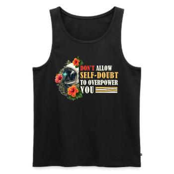 Empowering Optimism Quote Floral Astronaut Aesthet - Männer Premium Bio Tank Top - Schwarz - Vorne - Michal (187cm)
