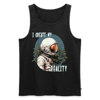 Positive Affirmation Floral Astronaut Space Lover - Männer Premium Bio Tank Top - Schwarz - Vorne - AI Model Male 178 light (178cm)