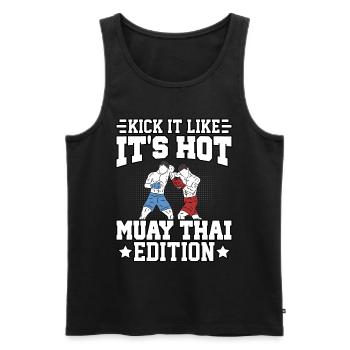Kick it like it's hot Muay Thai Edition - Men's Premium Organic Tank Top - black - Front - Michal (187cm)