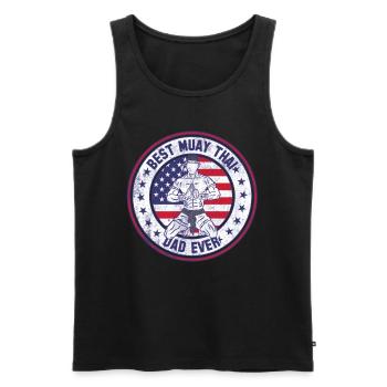 Best Muay Thai Dad Ever - Men's Premium Organic Tank Top - black - Front - Michal (187cm)