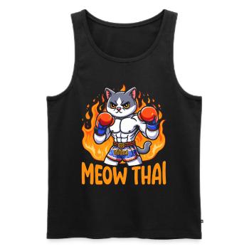 Mewo Thai Cat Funny Quote - Men's Premium Organic Tank Top - black - Front - Michal (187cm)