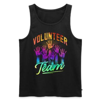 Volunteer Team - Men's Premium Organic Tank Top - black - Front - AI Model Male 178 light (178cm)