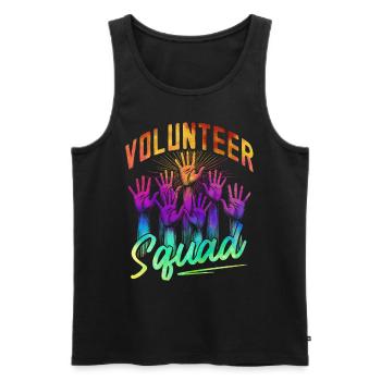 Volunteer Squad - Men's Premium Organic Tank Top - black - Front - AI Model Male 178 light (178cm)