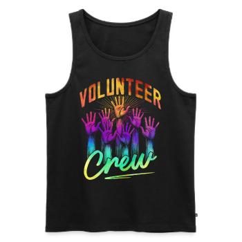 Volunteer Crew - Men's Premium Organic Tank Top - black - Front - AI Model Male 178 light (178cm)