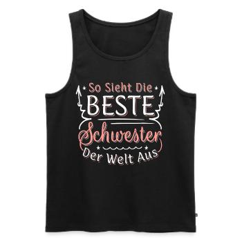 So Sieht Die Beste Schwester Der Welt Aus - Männer Premium Bio Tank Top - Schwarz - Vorne - Michal (187cm)