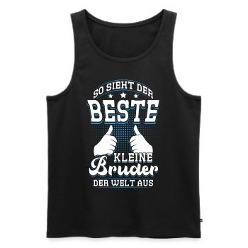 So Sieht Der Beste Kleine Bruder Der Welt Aus - Männer Premium Bio Tank Top - Schwarz - Vorne - Michal (187cm)