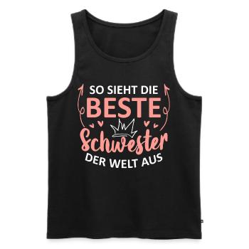 So Sieht Die Beste Schwester Der Welt Aus - Männer Premium Bio Tank Top - Schwarz - Vorne - Michal (187cm)