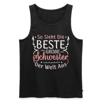 So Sieht Die Beste Große Schwester Der Welt Aus - Männer Premium Bio Tank Top - Schwarz - Vorne - Michal (187cm)