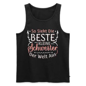 So Sieht Die Beste Kleine Schwester Der Welt Aus - Männer Premium Bio Tank Top - Schwarz - Vorne - Michal (187cm)