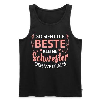 So Sieht Die Beste Kleine Schwester Der Welt Aus - Männer Premium Bio Tank Top - Schwarz - Vorne - Michal (187cm)