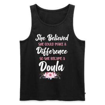 Doula Birth Worker She Believed - Männer Premium Bio Tank Top - Schwarz - Vorne - AI Model Male 178 light (178cm)