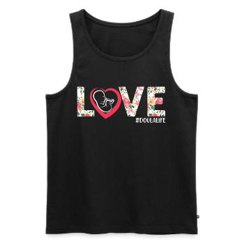 Doula Birth Worker Flower Heart - Männer Premium Bio Tank Top - Schwarz - Vorne - Michal (187cm)