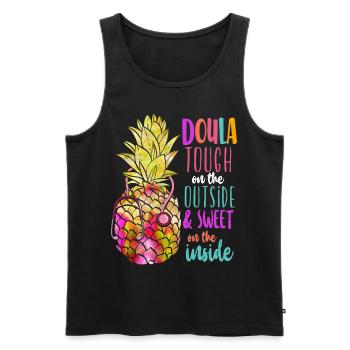 Doula Travailleuse à la naissance Doula ananas - Débardeur bio Premium Homme - noir - Devant - Michal (187cm)