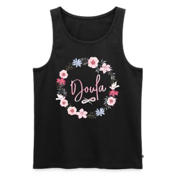 Doula Birth Worker Flower Doula - Men's Premium Organic Tank Top - black - Front - Michal (187cm)