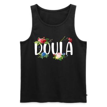 Doula Naissance Travailleur Fleur - Débardeur bio Premium Homme - noir - Devant - Michal (187cm)