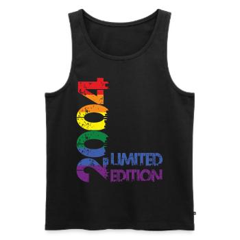 Limited Edition 2004 - Men's Premium Organic Tank Top - black - Front - AI Model Male 178 light (178cm)