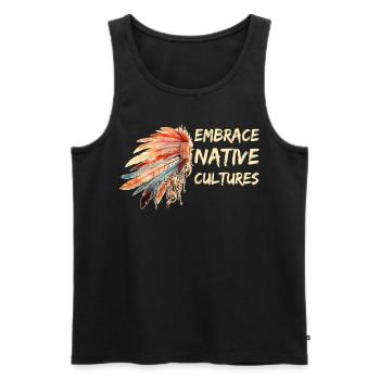 Embrace Native Cultures National Indigenous People - Männer Premium Bio Tank Top - Schwarz - Vorne - Michal (187cm)