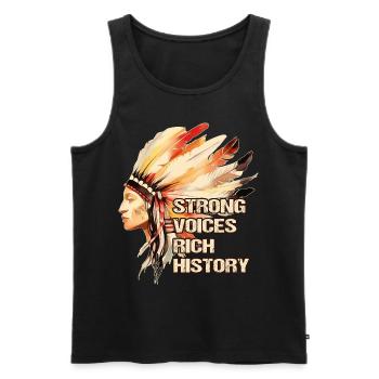 Strong Voices Rich History Indigenous Woman Native - Männer Premium Bio Tank Top - Schwarz - Vorne - Michal (187cm)