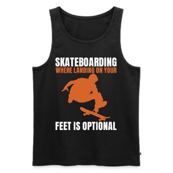Skateboarding Where Landing Funny Skateboarding St - Männer Premium Bio Tank Top - Schwarz - Vorne - Michal (187cm)