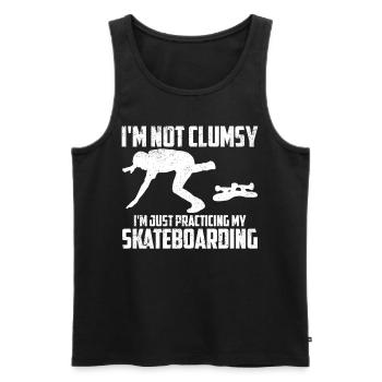 I'm Not Clumsy I'm Just Practicing Funny Skateboar - Männer Premium Bio Tank Top - Schwarz - Vorne - Michal (187cm)