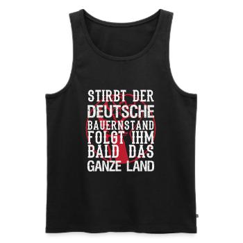 Stirbt der deutsche Bauernstand folgt ihm bald das - Männer Premium Bio Tank Top - Schwarz - Vorne - AI Model Male 178 light (178cm)