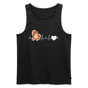 Squirrel Heartbeat - Men's Premium Organic Tank Top - black - Front - Michal (187cm)